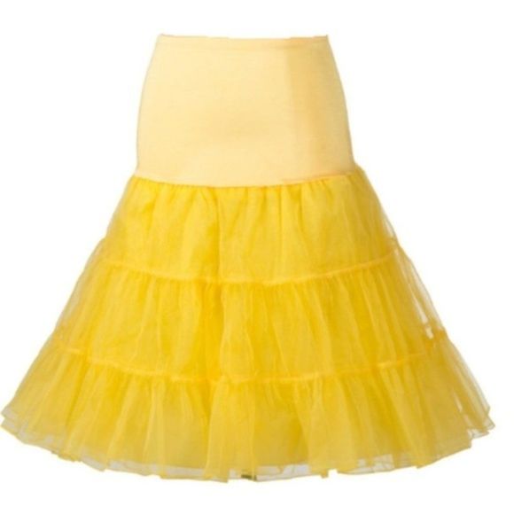 Yellow Crinoline Skirt Retro Pinup Petticoat - Picture 1 of 1